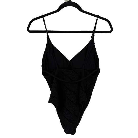 Seafolly Marrakesh V Neck one piece swimsuit bathing suit black size 8 - Picture 4 of 8